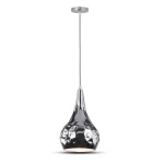 Biztonságos vásárlás LED-es függőlámpa, E27, króm és réz, Ø180mm