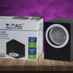 Olcsó LED fali lámpa GU10, fekete, IP44, négyzet alakú, kültéri sorozat