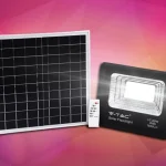 Szuper akció LED napelemes reflektor 20W-os napelemmel, 1650lm, IP65, 10000mAh