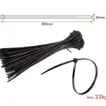 Árcsökkenés Kábelkötegelő 4.5x300mm, fekete, 100db csomagban [11174]