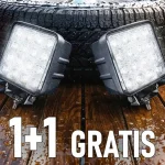 LED Epistar munkalámpa, négyzet alakú, 24W, 2000 lm, 12/24V, IP67, 6500K, 1+1 gratis! [L0081-B] Korlátozott ajánlat