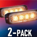 Végkiárusítás LED figyelmeztető lámpa 4xLED, 12W, 4 üzemmód, 12/24V/2-PACK! [L1892]