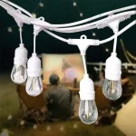 Led láncfény lámpatest 15XE27 LED izzókhoz, IP65, fehér Szuper akció