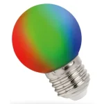 Olcsóbb Spectrum LED izzó RGB, E27, G45, 1W [WOJ+13105]