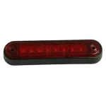 Akció LED oldalsó jelzőlámpa PIROS, 0,8W, 8xLED, 12/24V, IP67, csavarokkal rögzíthető [L1314]