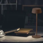 Olcsóbb LED ASZTALI LÁMPA, 2W, 200lm, 3000K, ÚJRATÖLTHETŐ, barna-piros, CORTEN