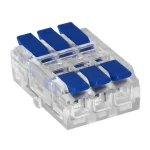 Kábelcsatlakozó 3PIN mini bepattanó, kétoldalas, kék, 0,75-4mm2, IEC, 250V/32A [OR-SZ-8021/3/50] Árcsökkenés