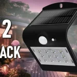 LED napelemes lámpa mozgás érzékelővel 1,5W, 220lm, Ip65, fekete/2-PACK! Ne maradj le