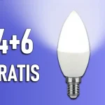 Árengedmény E14 LED izzó 7W, 600Lm, SAMSUNG chip, C37, 4+6 gratis!