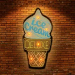 Forever Light LED retro fém tábla Ice Cream [RTV100461] Szuper ajánlat