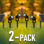 Szuper ajánlat LED NAPELEMES DUGASZOLHATÓ LÁMPATEST 2X1.2W, 2X90LM, IP65, FEKETE, 3000K/2-PACK!