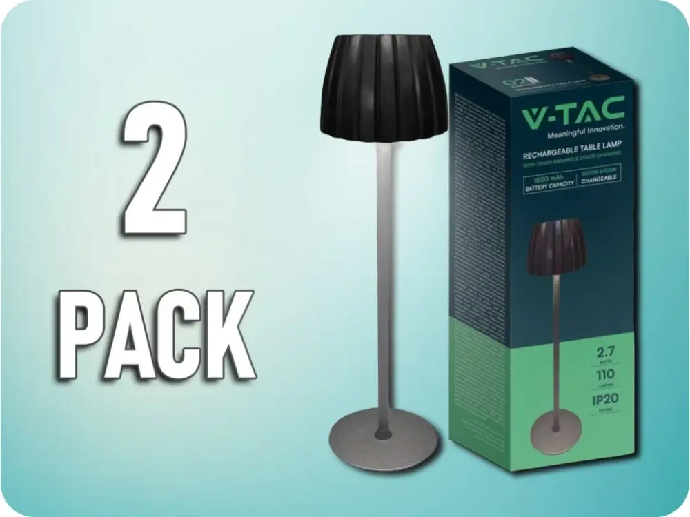 LED ASZTALI LÁMPA 2,7W, 110LM, ÉRINTŐS, DIMMELHETŐ, 3IN1, FEKETE/2-PACK! Csak ma