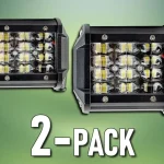 Szezonális akció LED munkalámpa 12,8W, 1000lm, 12xLED, R10, 12/24V, IP67/2-PACK! [LB0114]
