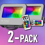 Akció LED REFLEKTOR RGB+W (6500K) TÁVIRÁNYÍTÓVAL 30W, 2310LM, IP65/2-PACK!