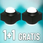 LED fali lámpa 2W, 200lm, dupla fénysugár, FEKETE, 1+1 gratis! Ne maradj le