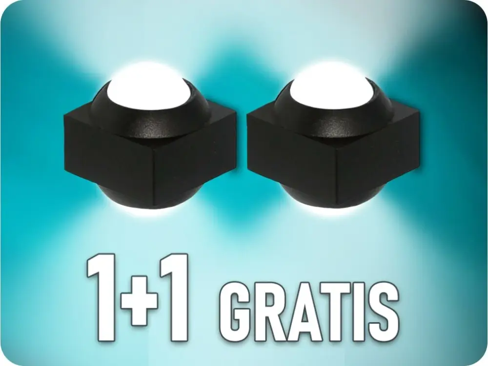 LED fali lámpa 2W, 200lm, dupla fénysugár, FEKETE, 1+1 gratis! Ne maradj le