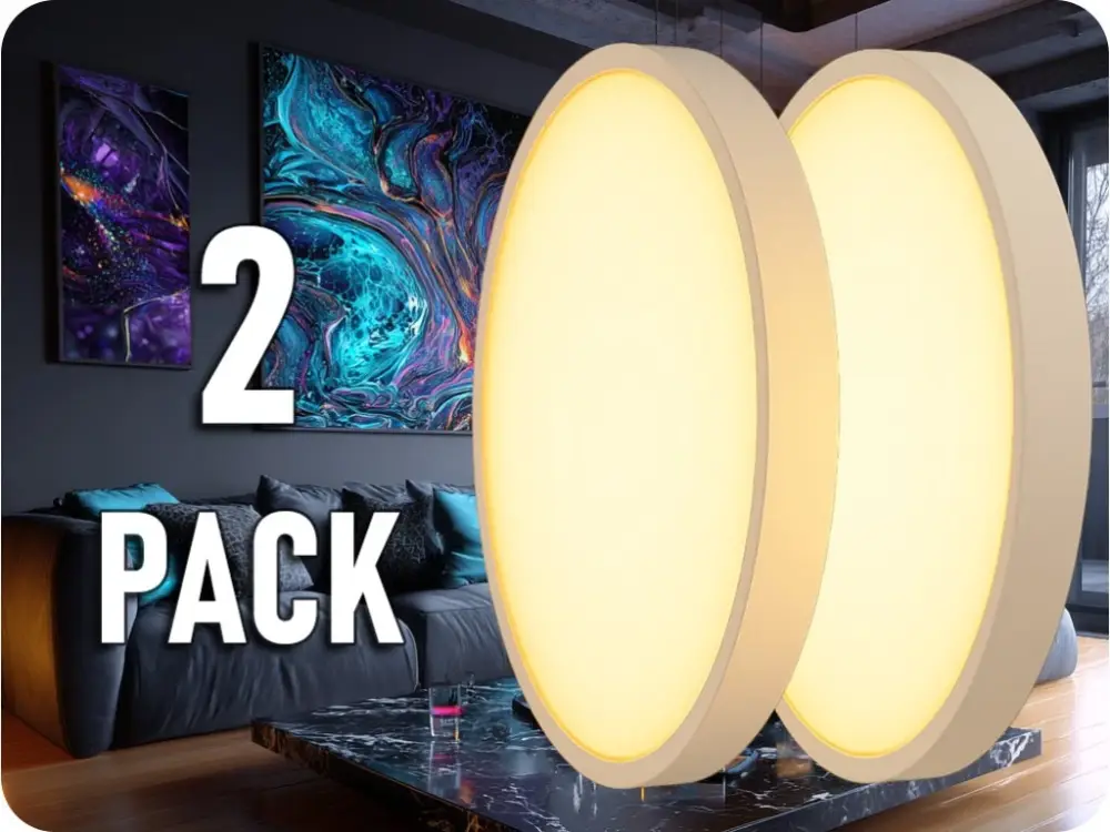 Kihagyhatatlan ajánlat LED LÁMPA MIKROHULLÁMÚ ÉS FÉNYÉRZÉKELŐVEL 18W, 1830LM, KEREK, FEHÉR KERET/2-PACK!