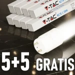 Legnépszerűbb LED cső T8 18W, 1850lm, G13, Nano műanyag, 120cm, 5+5 gratis!