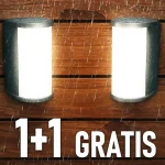 LED fali lámpa 12W, 1500lm, színváltós 3000K/4200K/6500K, IP65, fekete, 1+1 gratis! Azonnal elérhető
