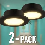 Gyors szállítás Keret GU10 spotlámpához, kerek, IP44, fekete/2-PACK!
