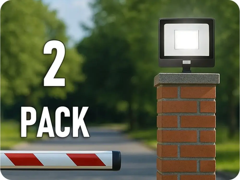 Árcsökkenés LED reflektor PIR érzékelővel 50W, 4000lm, Samsung chip, 1m kábel, IP65, fekete/2-PACK!