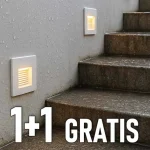 Korlátozott ajánlat Kültéri LED süllyesztett lépcsőlámpa, 3W, 180lm, 3000K, vízálló, 1+1 gratis!