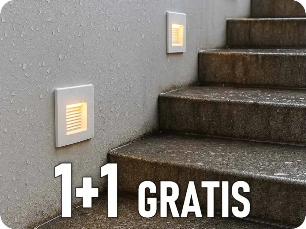 Korlátozott ajánlat Kültéri LED süllyesztett lépcsőlámpa, 3W, 180lm, 3000K, vízálló, 1+1 gratis!