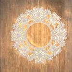 LED fa karácsonyi koszorú 30cm, időzítővel, 2xAA, fehér [1V297] Nézd meg most
