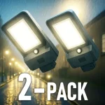 Biztonságos vásárlás LED napelemes utcai lámpa 20W, 3000lm, CCT/2-PACK!