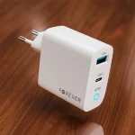 Kedvezményes ár GaN PD QC töltőadapter 1x USB-C, 1x USB, 45W, fehér [GSM171396]