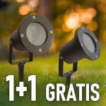 Nézd meg most GU10-es kerti süllyesztett lámpa, alumínium, fekete, 1+1 gratis!