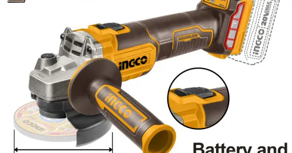 Szuper akció Akkus sarokcsiszoló 125 mm szénkefe nélküli 20 V (akku és töltő nélkül) INGCO