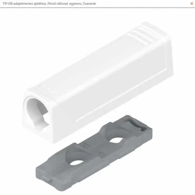 Bestseller BLUM Tip-On Adapter 956.1201 / ajtókhoz, egyenes / Selyemfehér
