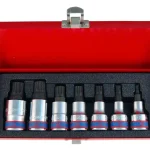 Akciós ár Rátűzőkulcs - crowa+bit készlet 1/2" XZN M6-M18 7 db-os - King Tony