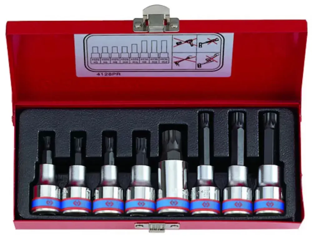 Akciós ár Légkulcsfej készlet 1/2" XZN - Spline 8 db-os M05-M12 - King Tony