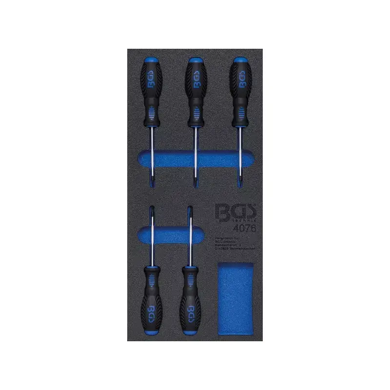 Biztonságos fizetés Tálcás torx csavarhúzó készlet T6-T10 5 részes - BGS