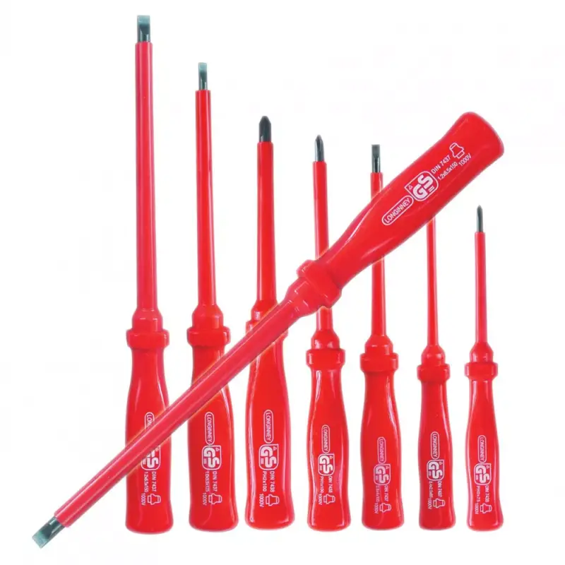 Pro'skit 8PK-8100 szigetelt csavarhúzókészlet, max 1000 V~, króm-vandánium, mágnesezett fejek, 7 darabos Kiárusítás