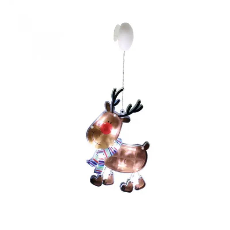 Expressz szállítás Home KID 311 rénszarvas ablakdísz, 10 db LED, öntapadó elemtartó, 10 x 26 cm