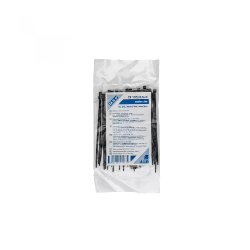 Kiárusítás Home CT 100/2,5/B kábelkötegelő, 2,5 mm széles, 100 mm hosszú, 50 db, fekete
