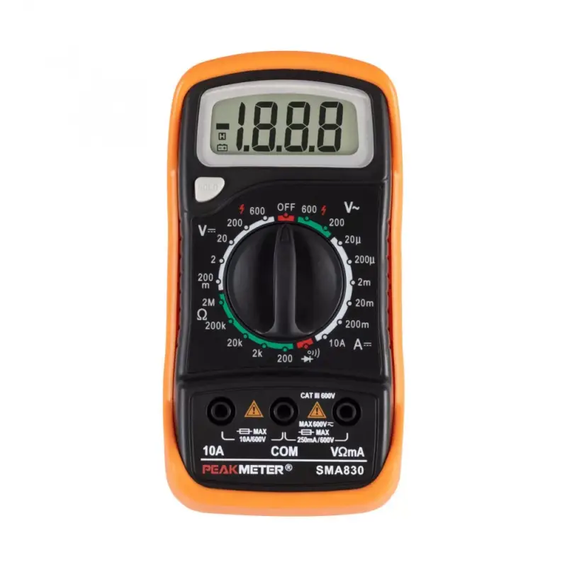 Vásárlói kedvenc Home SMA 830 digitális multiméter, gyenfeszültség, váltófeszültség, egyenáram, ellenállás mérése, tartozékok: mérőzsinór
