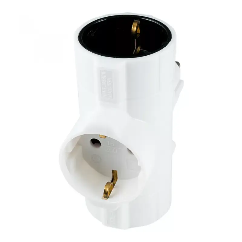 Expressz szállítás Home TPF-26 hálózati elosztó, T-alakú, 3 földelt aljzat gyermekvédelemmel, max. 3680W, fehér