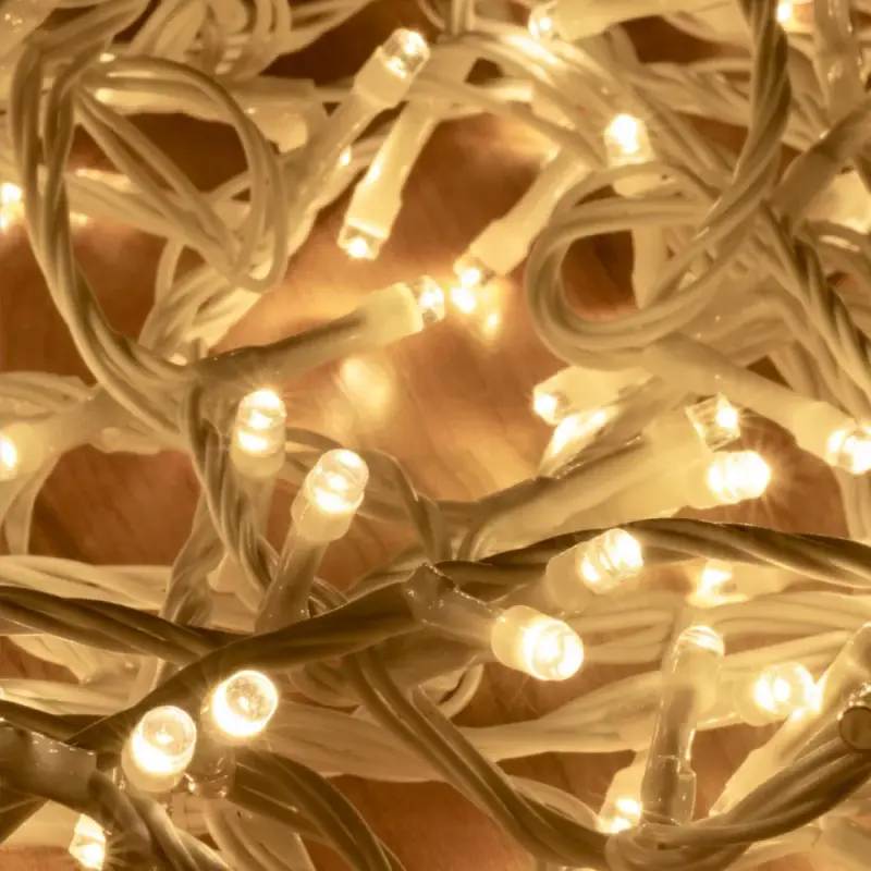 Utolsó esély Home DLI 200/WW LED-es fényfüzér, 10 m / 200 db melegfehér LED, állófényű, fehér vezeték, sorolható, kül- és beltéri kivitel