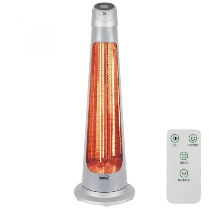 Végkiárusítás Home FK 252 álló elektromos karbon és halogén kombinált fűtőtest, 1200W/1200W, IPX4 védelem, távirányító, ezüst