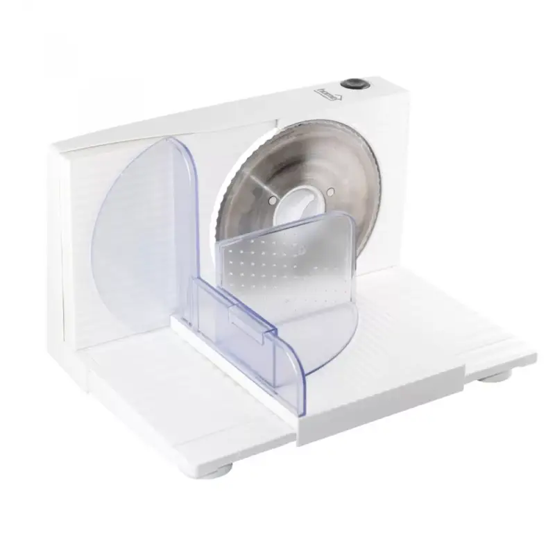 Exkluzív ajánlat Home HG SZE 01 szeletelőgép, teljesítmény 150 W, szeletelési vastagság 0-1,5 cm, rozsdamentes forgókés ∅17 cm, összecsukható
