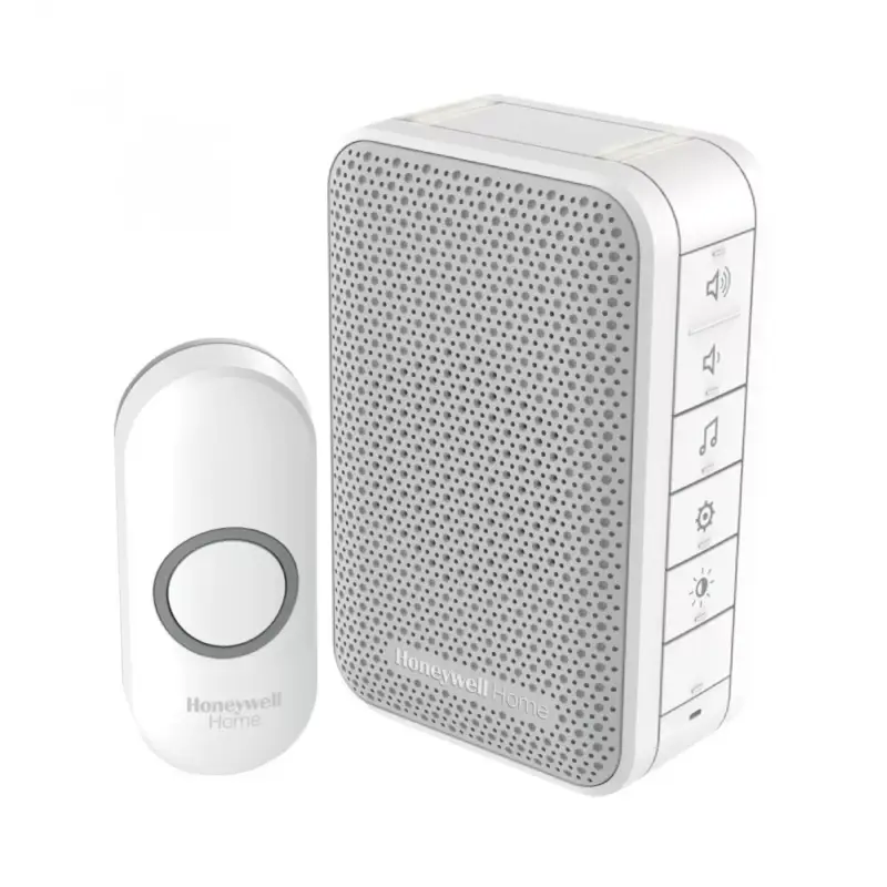 Szuper ajánlat Honeywell Home DC313NP2 vezeték nélküli csengő, 150m hatótáv, 6 dallam, LED jelzőfény, nyomógomb IP55 védett, 230V-os tápellátás