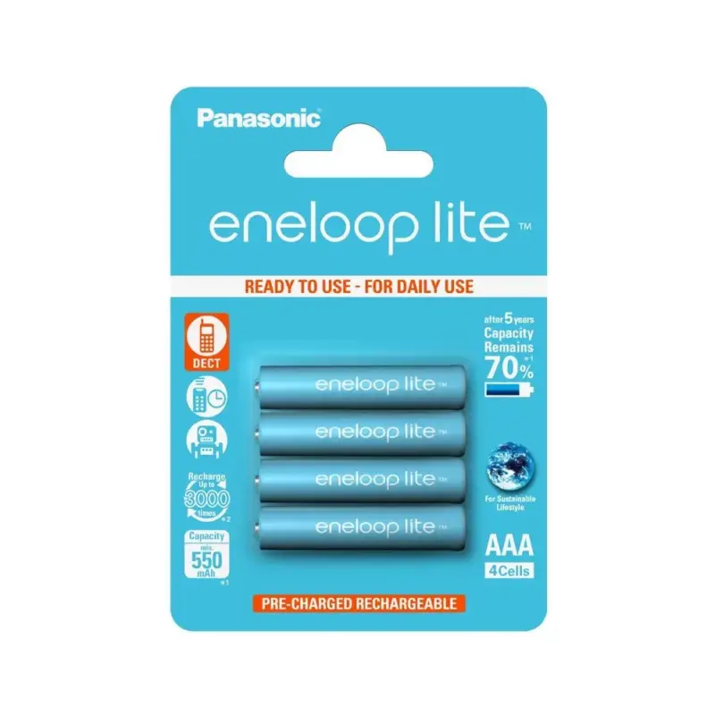 eneloop lite BK-4LCCE/4BE AAA/mikro 550mAh Ni-MH akkumulátor 4 db/csomag Végkiárusítás