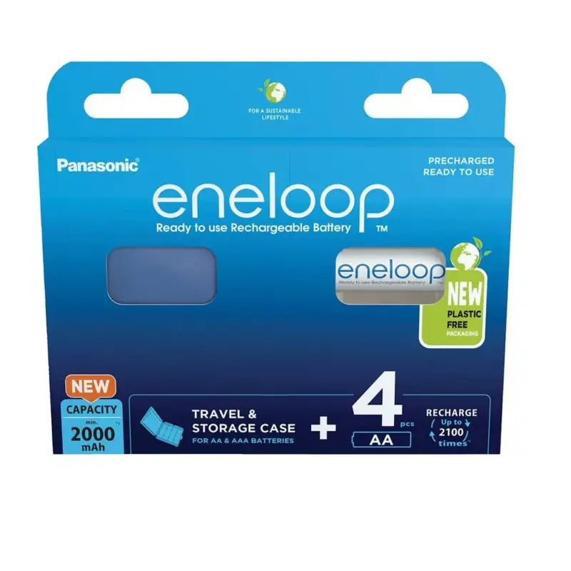 Legjobb ár eneloop BK-3MCDEC4BE AA/ceruza 2000mAh Ni-MH akkumulátor 4db/csomag + akkubox