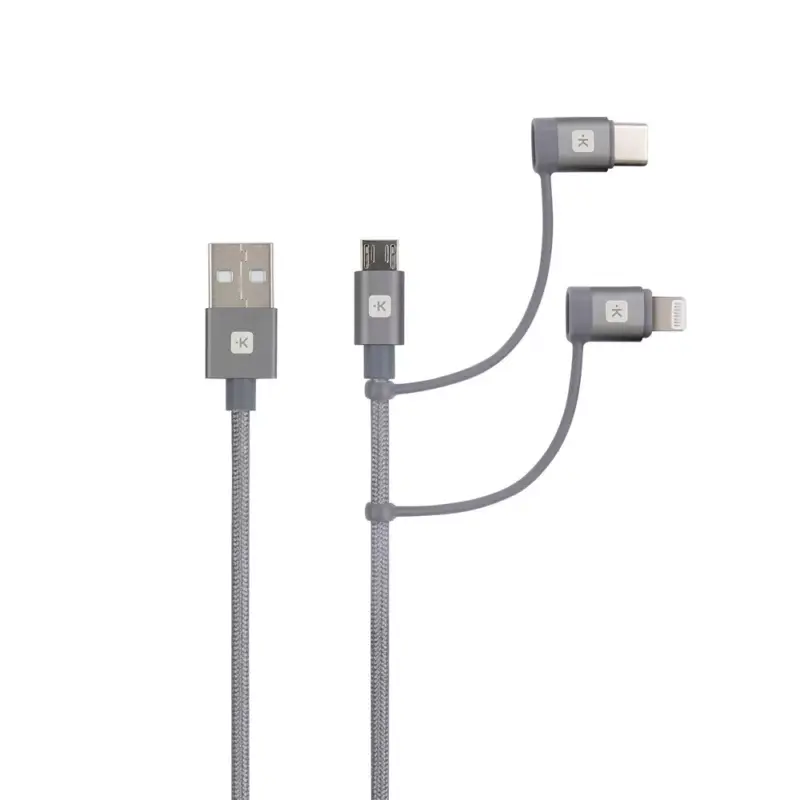 SKROSS Steel Line USB kábel, töltő, szinkron (microUSB, USB-C, lightning) 1,2m Csak ma