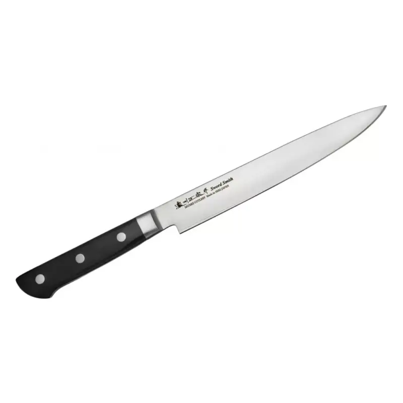 Satake 805-551 Daichi japán damaszk szeletelő kés, 20 cm penge hossz, damaszk acél, pakka fa markolat Expressz szállítás